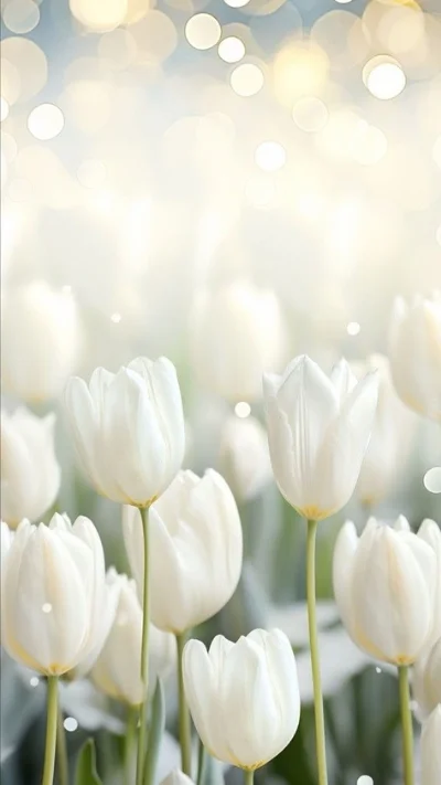 Hình nền trắng hoa tulip (10)