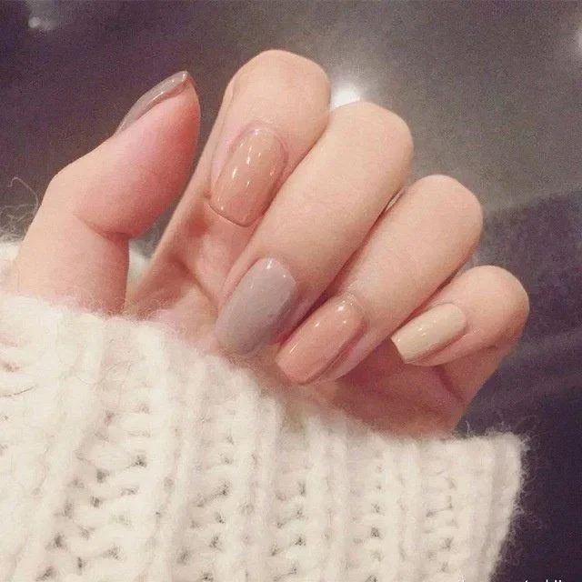 Mẫu nail màu trơn ngọt ngào (ảnh: internet)