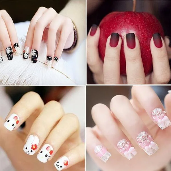 Mẫu nail đơn giản nhẹ nhàng họa tiết hoạt hình dễ thương