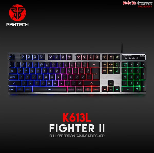 Ảnh bàn phím cơ Fantech K613L Fighter II có đèn LED RGB ấn tượng