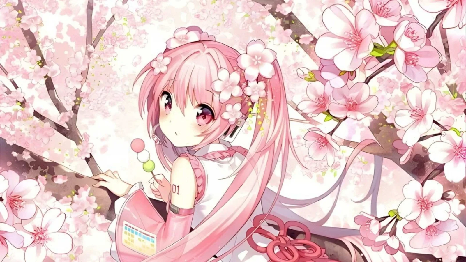 Hình nền hoa đào anime đẹp cho máy tính