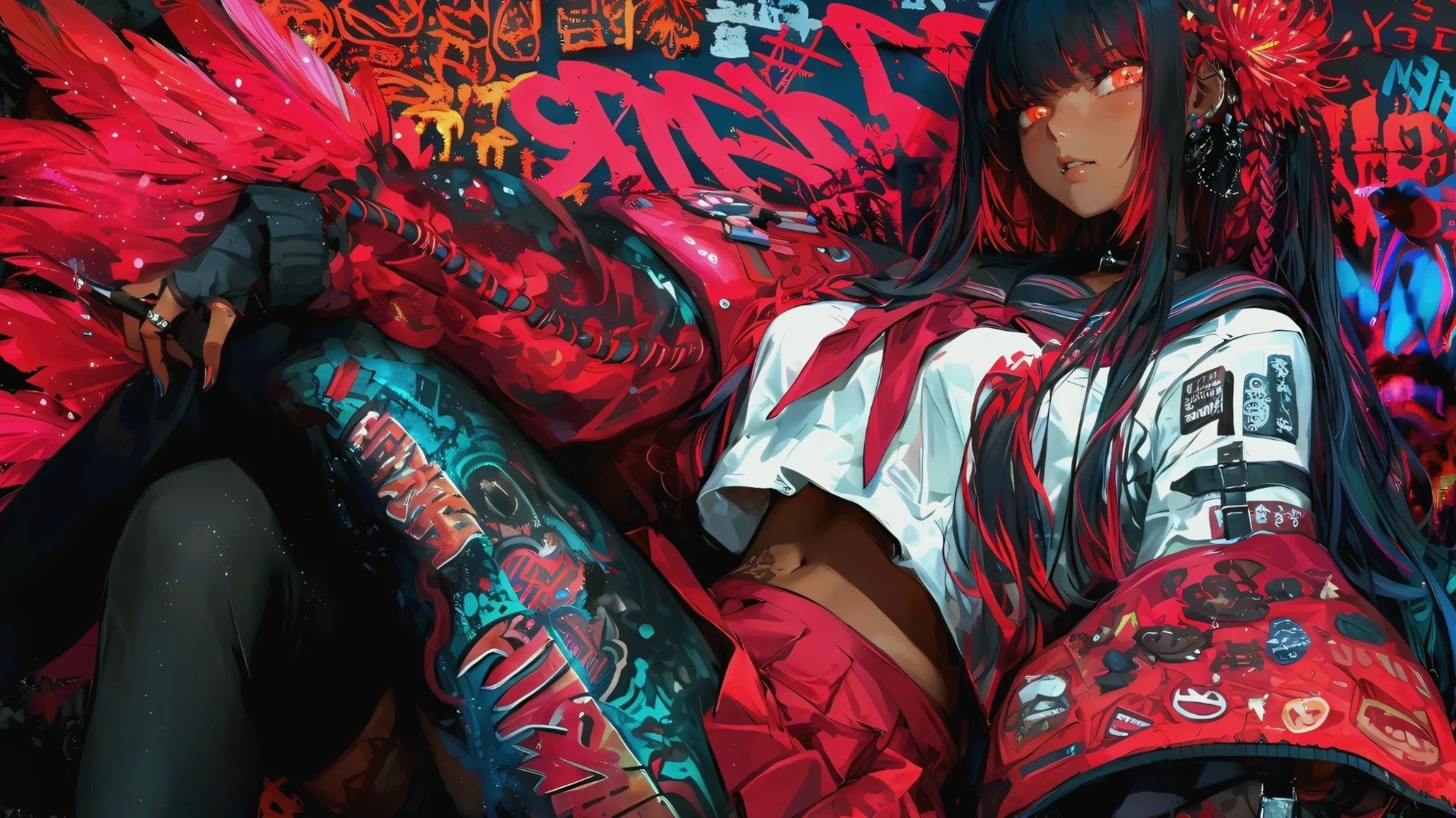 Hình nền Facebook anime cô gái với phong cách dễ thương