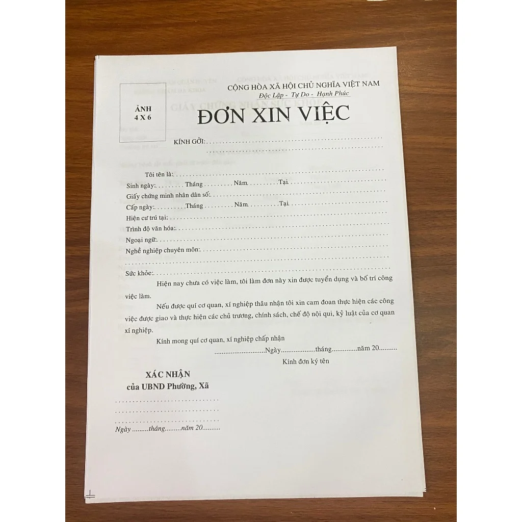 Mẫu đơn xin việc làm công nhân 2024 - Cơ hội việc làm tại Vĩnh Phúc