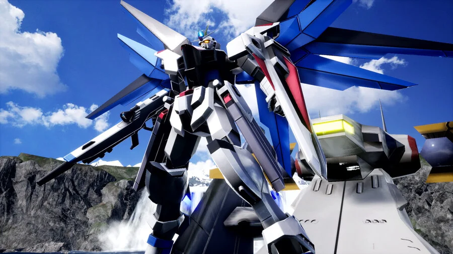 Vẽ tranh nghề nghiệp tương lai với robot mecha khổng lồ giữa núi đá, thác nước và bầu trời xanh