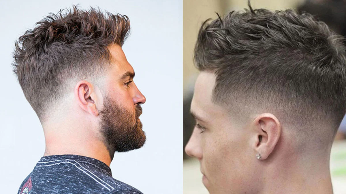 Kiểu tóc nam ngắn mặt tròn drop fade