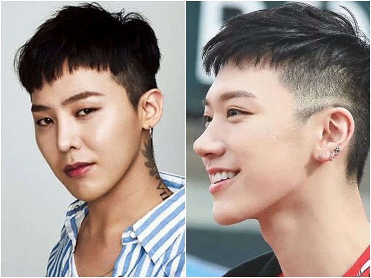 Hai nam giới châu Á với kiểu tóc ngắn nam crop và fade