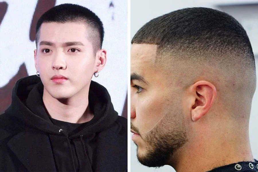 Hai kiểu tóc nam cắt sát với hiệu ứng fade hai bên