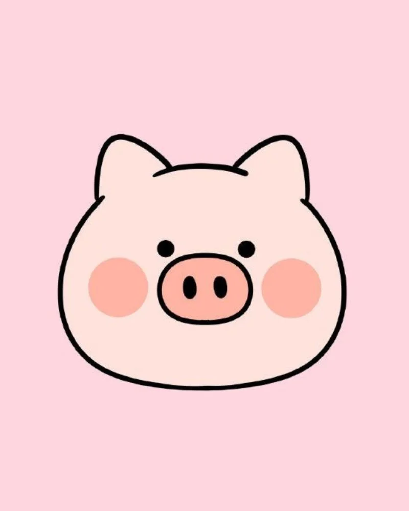 Hình vẽ con heo cute đơn giản