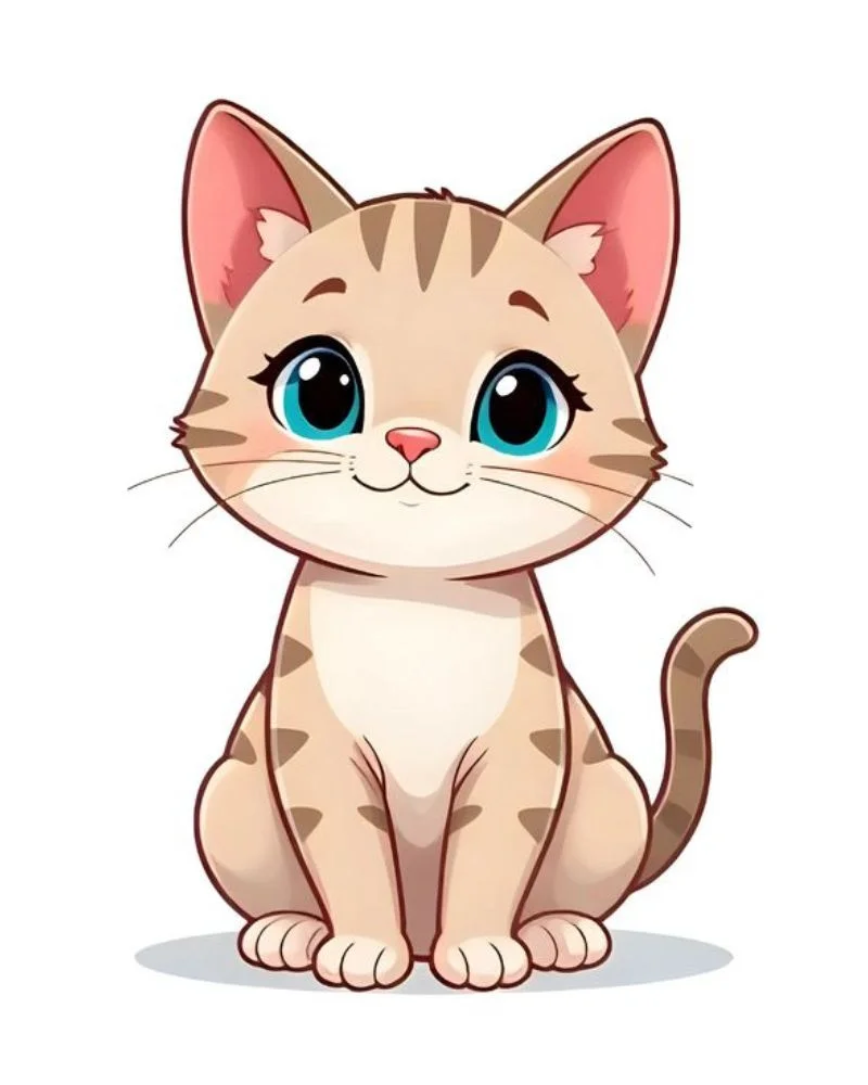 Tranh tô màu con mèo đơn giản