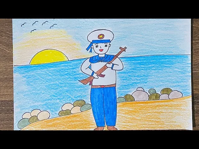 Vẽ chú bộ đội hải quân - vẽ tranh chú bộ đội - YouTube