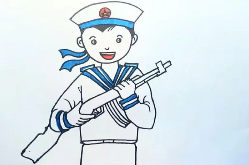 99+ tranh tô màu chú bộ đội – Rõ nét, ý nghĩa cho bé