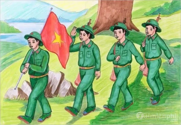 Mẫu vẽ tranh chú bộ đội đẹp nhất