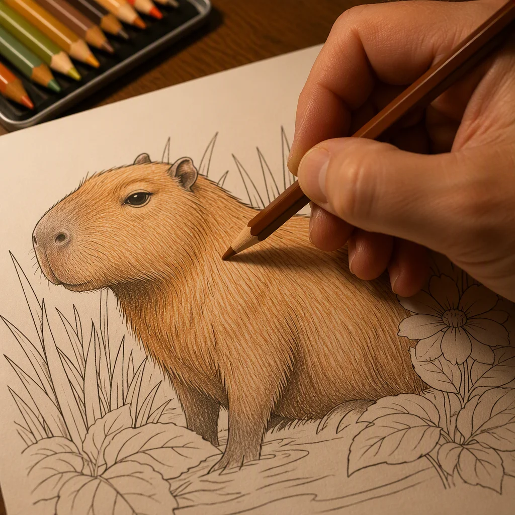 Tuyển chọn tranh tô màu capybara — hình 29