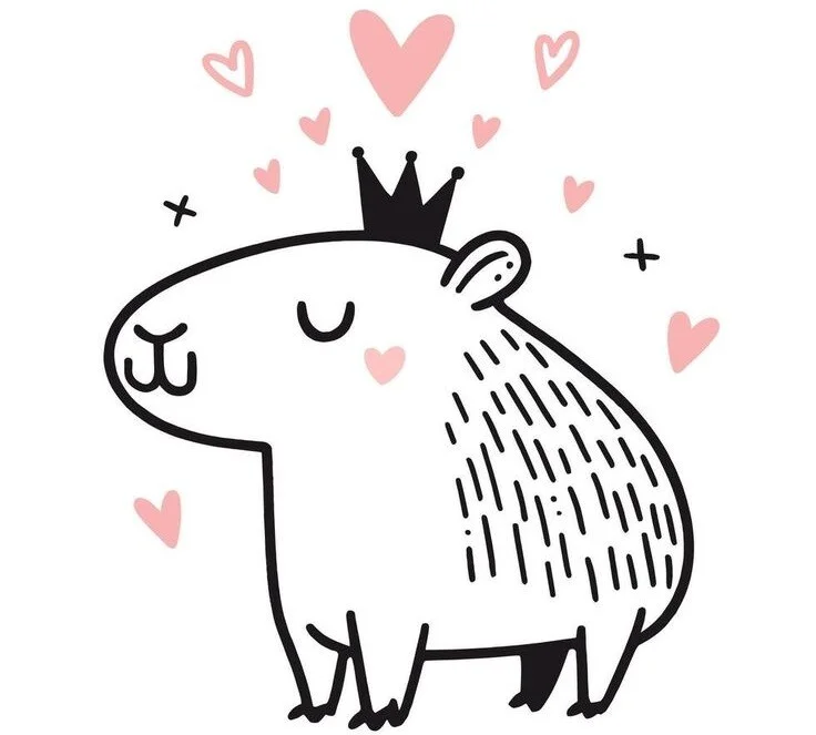 20 bức tranh tô màu capybara, bé tô điểm thêm màu sắc cho loài động vật đáng yêu nhất thế giới - 17
