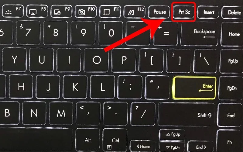 Vị trí phím Print Screen chụp ảnh màn hình máy tính