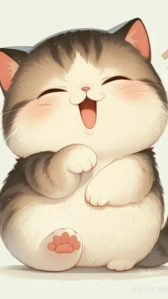 Mèo mập cười toe toét đáng yêu