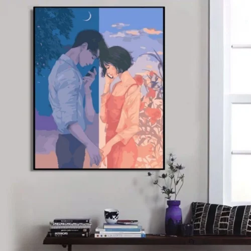 Tranh số hóa tình yêu đôi lứa