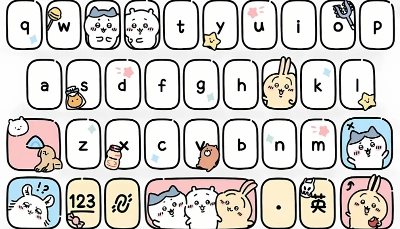 hình nền bàn phím đẹp cute với họa tiết nhân vật hoạt hình dễ thương