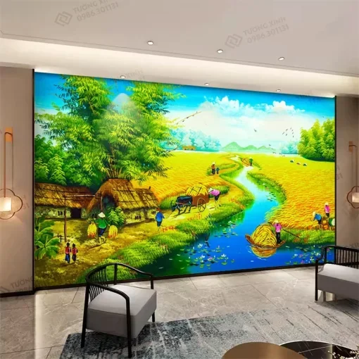 tranh dán tường đồng quê (1) (2)